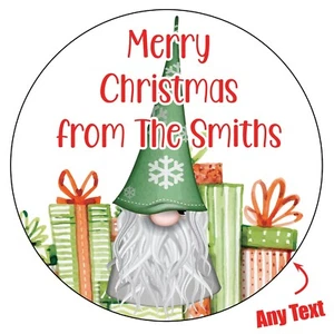 48 pegatinas de Navidad personalizadas gnomo nórdico escandinavo etiquetas de brillo 1071 - Imagen 1 de 4
