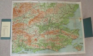 Bacon's Motor Map of South East England' Contour Edition. Large print. - Picture 1 of 8