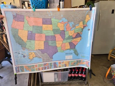 Hammond Map, United States Chart 49" x 37 1/2" Included all U.S.A. Territories - Image 1 of 4