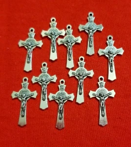 33 St Benedict Cross Stainless Steel Catholic Jesus Crucifix Pendant - Picture 1 of 5