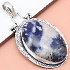Pendant Sodalite Gemstone Gift For Her 925 Silver Jewelry 2.25"