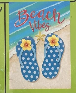 NEW Rain or Shine Garden Flag 12.5” X 18” - Beach Vibes #5103451 Flip Flops Sand - Picture 1 of 3