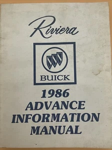 1986 Buick RIVIERA Advance Information Service Shop Repair Manual 86 BUICK GM  - Picture 1 of 12