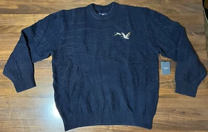 Aime Leon Dore ALD Woolrich Navy Embroidered Geese Lodge Goose Sweater Size XL - Picture 1 of 10