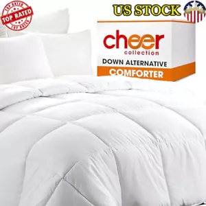 Bedding Duvet Insert Super Plush Down Alternative King White Comforter 96" x108" - Picture 1 of 6