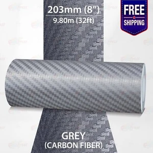 CARBON FIBER GRAY 8" PIN STRIPE Car Model Motorcycle TAPE Vinyl Sticker 203mm - Picture 1 of 13
