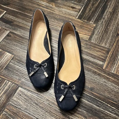Pisos de ballet Nurture de cuero azul marino con borla talla 7,5 usados en excelente estado Brasil $98 Foto 1 de 4