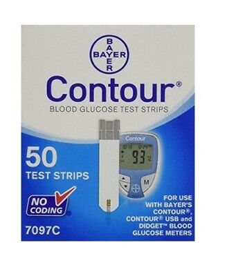 Bayer Contour Blood Glucose Test Strips 50/100/200/300 Pack EXP: 12/31/2023 • 19.99$