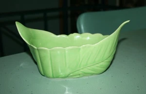 Maceta de colección Shawnee EE. UU. 439 diseño hoja verde Zanesville Ohio - Imagen 1 de 7