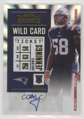 2020 Panini Contenders Wild Card Ticket Anfernee Jennings #189 Rookie Auto RC - Image 1 of 2