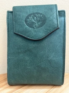 Vintage Buxton Heiress Cardex Leder-Geldbörse mit Doppelfaltung grün Marmor 4 1/2”x 3 3/8” - Bild 1 von 20