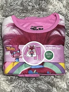 SET PIGIAMA TROLLS BAMBINA 2 PEZZI TAGLIA 5T PIGIAMA MANICA LUNGA - Foto 1 di 2