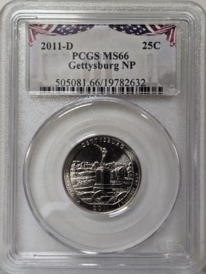 2011-D 25C PCGS MS66 - Clad Gettysburg Quarter - Image 1 of 2