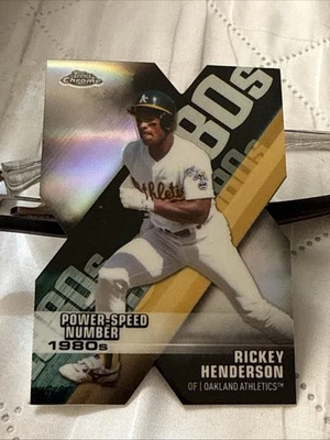 2020 Topps Chrome Power Speed Number 80’s Refractor Die Cut SP Rickey Henderson - Imagem 1 de 3