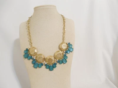 Style & co. 18” w 2” ext. Collar babero de cristal verde azul dorado WW163 $30 Foto 1 de 4