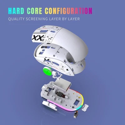 2.4G Wireless Mouse Ergonomic Design 3600DPI 6 Programmable Keys RGB Mechanical - Image 1 of 4