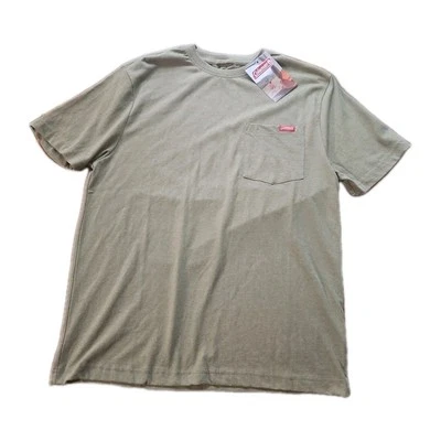Camiseta Coleman Para Hombre Plateada Verde Salvia Manga Corta Bolsillo Talla Pequeña Nueva Foto 1 de 4