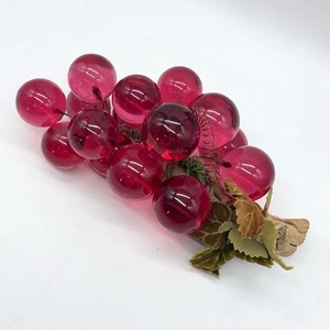 Vintage rot/rosa 10" Lucite Acryl Traube Cluster 1960er Original MCM auf Treibholz - Bild 1 von 10