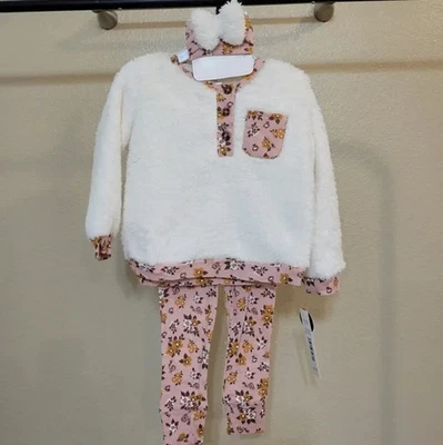 Nuevo Nicole Miller Juego de 3 piezas de felpa de piel sintética a juego para niños pequeños talla 4T Foto 1 de 2