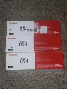 Canon 054 3-kolorowy zestaw kaset z tonerem, czarny/żółty/cyjan - Zdjęcie 1 z 3