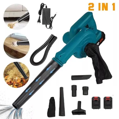 MARKENLOS 2 in 1 Akku Laubsauger Laubbläser Gebläse Bläser Mit 2 Akkus und Ladegerät 18V
