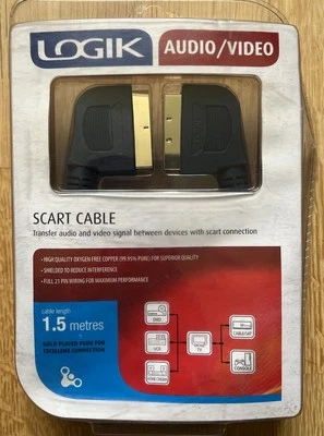 LOGIK SCART TO SCART 1.5M AUDIO/VIDEO CABLE NEW ( PACKAGE DAMAGED ) - Image 1 of 3