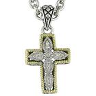 Andrea Candela 18k Gold Sterling Diamond Vintage Cable Cross Necklace ACP194/03