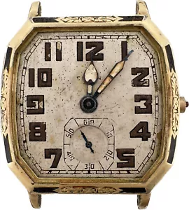 Vintage Elgin Model E8 Men's Mechanical Wristwatch Deco w Enamel for Repair - Picture 1 of 7