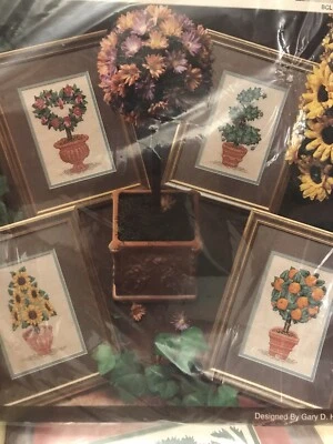 NEW TRUE COLORS CROSS STITCH KIT GARDEN TOPIARIES BCL-10146 - Image 1 of 4