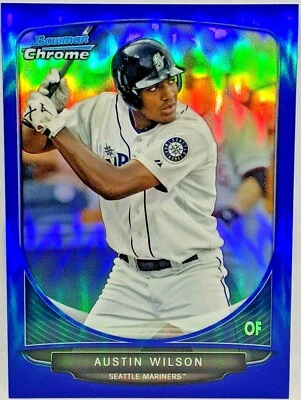 MARINERS 2013 Bowman Draft Chrome BLUE REFRACTOR 35/99 AUSTIN WILSON #BDPP105 - Image 1 of 3
