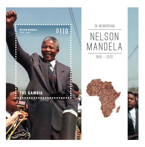 Gambia 2013 - President Nelson Mandela - Souvenir Stamp Sheet Scott #3547 - MNH - Image 1 of 1