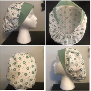 Bouffant Surgical Scrub Hat Cap Handmade In  USA Gathered Elastic For Ponytail - Picture 1 of 7