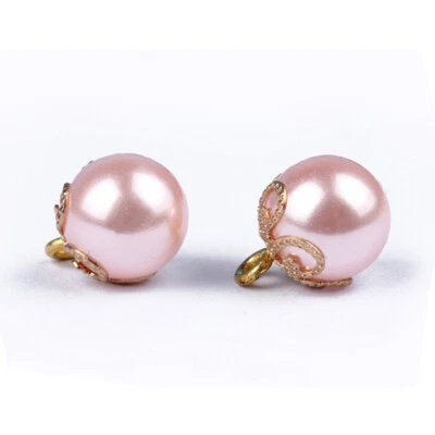 10Pcs Small Full Round Faux Pearl Ball Buttons for Wedding Sewing DIY Craft - Image 1 of 4