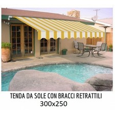 TENDA DA SOLE PARASOLE P3030 IN ALLUMINIO 300X250 CON BRACCI RETRATTILI A RULLO