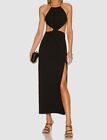 $498 Ronny Kobo Women's Black Crisscross Back Cutout Waist Dress Size S