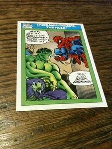 1990 Impel Marvel Comics Universe Series 1 #152 Spider-Man Incredible Hulk NM