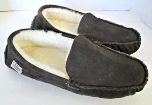 New EMU Ridge Australia Brn Shearling Loafer Slipper Moccasin Men Sz 7 Women 8.5 - Picture 1 of 6