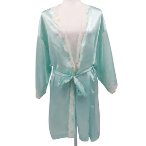 Val Mode Satin Morgenmantel Damen M grün elegant zart feminin glamourös Intim - Bild 1 von 20