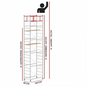 Trabattello TERNO-1 Altezza lavoro 7,35 metri - Foto 1 di 9