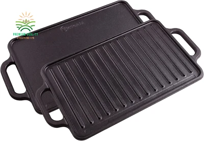 2-In-1 Plancha Antiadherente Doble Quemador Comal alta calidad, 13 x 8.3 Inch - Image 1 of 4