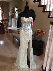 $459 NWT MINT LACE BLUSH BY ALEXIA PROM/PAGEANT/FORMAL DRESS/GOWN #9933 SIZE 2 - Picture 1 of 6