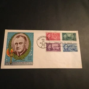 FDC 1946 #930-7A SMARTCRAFT SPECIAL CACHET FRANKLIN DELANO ROOSEVELT 1882-1945 - Picture 1 of 2