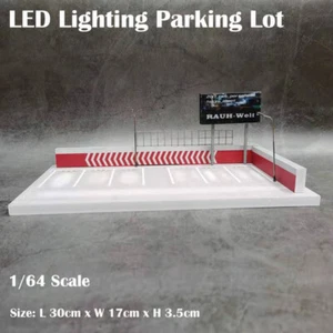 Diorama 1/64 Modelo Coche Iluminación LED Pantalla Estacionamiento Paisaje Vehículo Garaje - Imagen 1 de 8