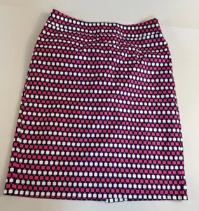 Ann Taylor Diamond Pattern Knee Length Pencil Skirt Pink Purple Size 8 - Picture 1 of 5