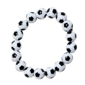 Fußball Form Perlen Armband Hand Fußballliebhaber Mode Kleidung Zubehör - Bild 1 von 12