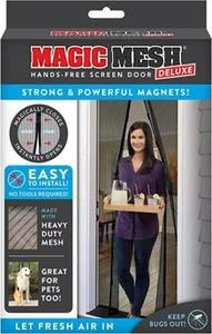 Magic Mesh Deluxe freihändige magnetische Bildschirmtür 39"x83" - schwarz (MM011124) - Bild 1 von 3