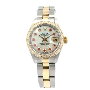 1980 Rolex Datejust #6917 - Oyster Perpetual Two-Tone Diamond Bezel & White Moth - Picture 1 of 3