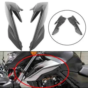 2x Carbon Fiber Front Side Tank Air Vent Upper Fairing For HONDA CB500F 2016-18 - Foto 1 di 9