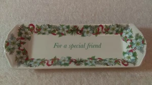 Spode längliches Münzfach Weihnachtsstern & rotes Band für einen besonderen Freund CH1777 - Bild 1 von 6