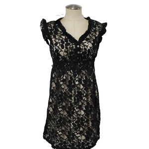 NWT Design Hot & Delicious Black Lace Overlay Waist Lined Women Junior Dress L - Picture 1 of 12